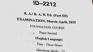 B.A Paper 2025 || BA Final Year English Question Paper 2025 | Durg University 2025 English Answers