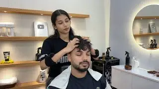 First Time HEAD MASSAGE by FEMALE SHIVU BARBER 💆🏻‍♂️ ✨TOK-SEN & MASSAGE TOOLS 