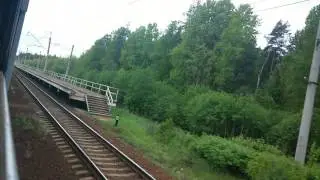от пл. 80 км до ст. Вырица из окна ЭР2Т