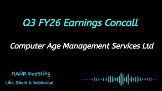 CAMS Concall Q3 FY26 Earnings | CAMS Conference Call | Computer Age Management Services 