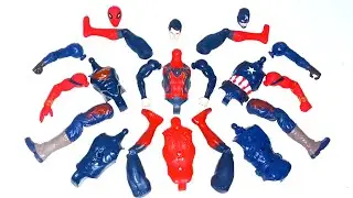 AVENGERS ASSEMBLE TOYS, Super-man vs Red-spiderman vs Captain america 
