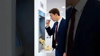 A man goes to withdraw cash from an ATM 💸. #aishorts