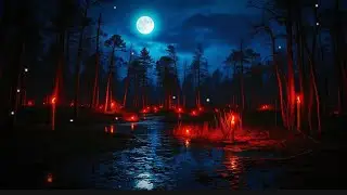 Natural Sounds| Countryside Night| Sounds of insect, babbling river, frogs, sounds of the swamp