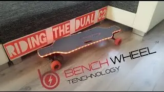 Riding the Benchwheel Dual 1800w electric skateboard