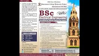 GCU BS Electrical Engineering Admissions 2021