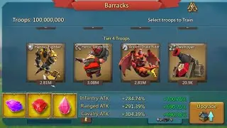 OVERVIEW MY RALLY TRAP,.100 M TROOPS..700 % STAT..TIPS & TRICK IMPROVE ARTIFACT..LORDS MOBILE