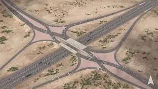 SR 347 and Queen Creek Road Diverging Diamond Interchange.