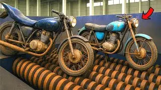 Most Powerful Shredder Crushing Motorcycle With Engine Part 3 - Motorcycle Crushing Compilation