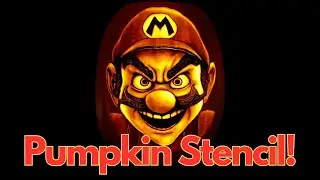 Mario Foam Pumpkin Carving / Shaded-Stencil Tutorial