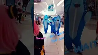 Anya and The three Sharks😆😁.  #cosplayer #anyaforger #shark #mascot #moments #memes #funnyshorts #