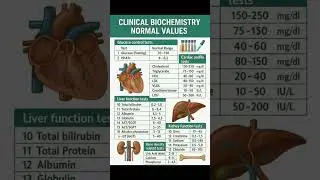 Biochemistry Normal Values 📍#studywithme #shorts