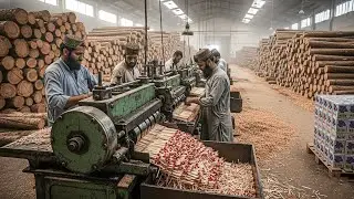 LIVE: Matchstick Making Process Inside a Real Factory | Satisfying Production Line