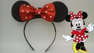 Diadema de minnie mouse para recuerdo en fiestas de niñas