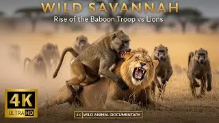WILD SAVANNAH: RISE of the BABOON TROOP Against the Lions of the Grasslands |4K Wildlife Documentary