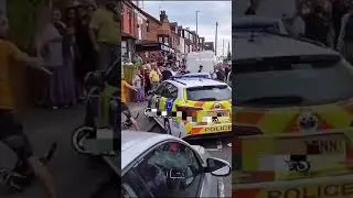Police Car Vandalised. Leeds Riot. Mass Disorder .Angry Mob.