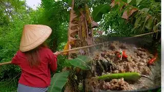 Philippine Countryside Life | Foraging Banana Heart & Cooking Ginataang Puso ng Saging