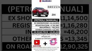 MARUTI Suzuki BREZZA ZXI ON ROAD PRICE