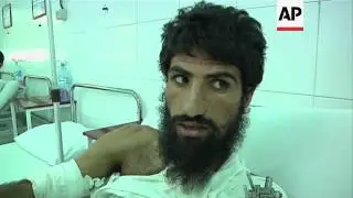 Civilians treated in hospital having been caught in heavy fighting of recent days