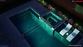 Geometric Sports Pool With Spa And Tanning Ledge