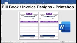 bill book design&nbsp;word format