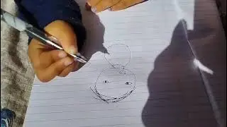 Three year daughter sketching her father.