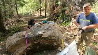 Quartz boulder feather and wedges