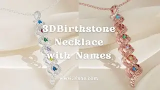 Custom 6 Name Necklace with Birthstones - Unique Gift Idea!