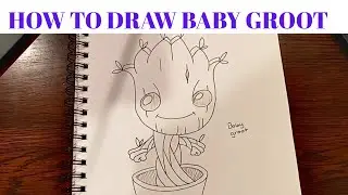 HOW TO DRAW BABY GROOT (SUPER EASY)🤩