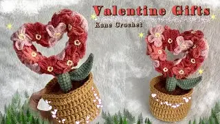 CROCHET VALENTINE 💐 Crochet Forget Me Not Flower in a Pot