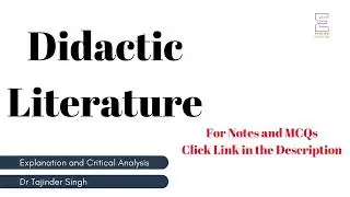 Didactic Literature | Literary Terms | UGC NET NTA TGT PGT English