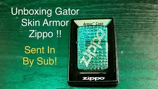 UnBoxing Armor Zippo Gator Skin Deep Carve