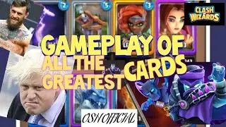 Clash of wizards gameplay of ALL THE GREATEST CARDS!!!