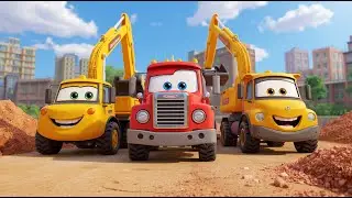 Construction Trucks Are Here to Help 🚧 | Excavator, Crane Truck, Dump Truck | Kids Construction Song