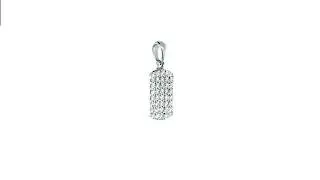 13 mm Diamond Dog Tag Pendant, 0.37 CT in 14k White Gold CM-Z45634W