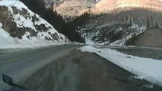 Preparing for a switchback with 75 feet long tractor trailer on Colorado Highway 550  2016-02-27