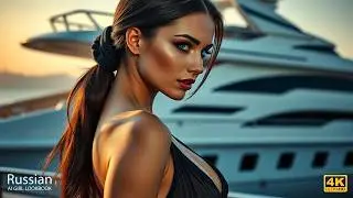 4K AI Art Lookbook｜AI Fashion Muse on Luxury Yacht at Golden Twilight