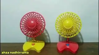 Mini Fan Toys Double Red And Yellow - Dua Kipas Angin Mainan Warna Merah dan Kuning