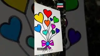 Heart balloon drawing for kids #shorts #kidslearning #drawing