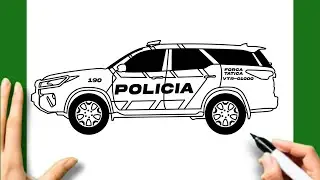 COMO DESENHAR UM CARRO DE POLÍCIA