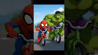 HULK VS SPIDERMAN CYCLE RACE #hulk #spiderman