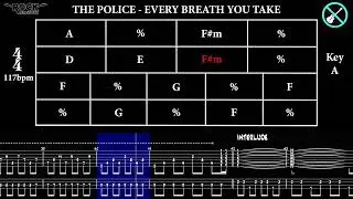 THE POLICE - Every breath you take [GUITARLESS BACKING TRACK + CHORD PROGRESSION + TABS]