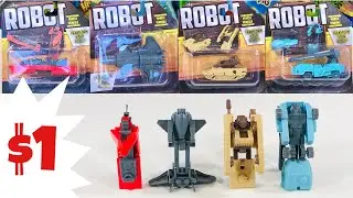 $1 Transforming Robots to SHIP, JET, TANK, and BIG GUN | $1 Toy Reviews