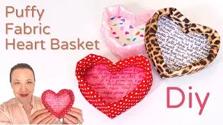 How to Make a Heart Basket from Fabric - DIY coaster and basket