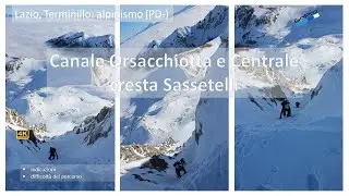 Canale Orsacchiotta e Centrale, cresta Sassetelli. Lazio, Terminillo: alpinismo (PD-)