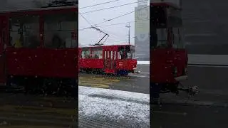 Winter Train Journey ❤️😀 #travel #shorts #train #trainjourney #tram #winter #snowfall
