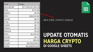 Cara Otomatis Update Harga Crypto di Google Sheets (by CryptoPrices) 2024