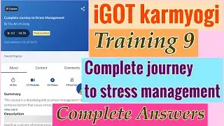 Igot karmyogi || Training 9. Complete journey to stress management || assessment 