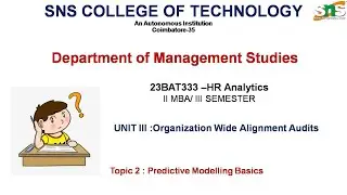 Predictive Modelling Basics|Predictive Analytics|SNS Institutions