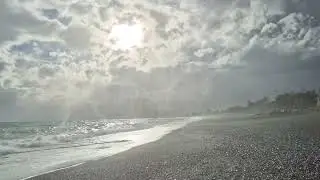 Storm in Antalya, walking in sea side #antalya #beach #storm #rainy