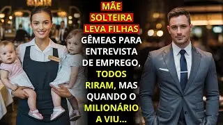 MÃE SOLTEIRA LEVA FILHAS GÊMEAS PARA ENTREVISTA DE EMPREGO TODOS RIRAM, MAS QUANDO O MILIONÁRIO VIU…